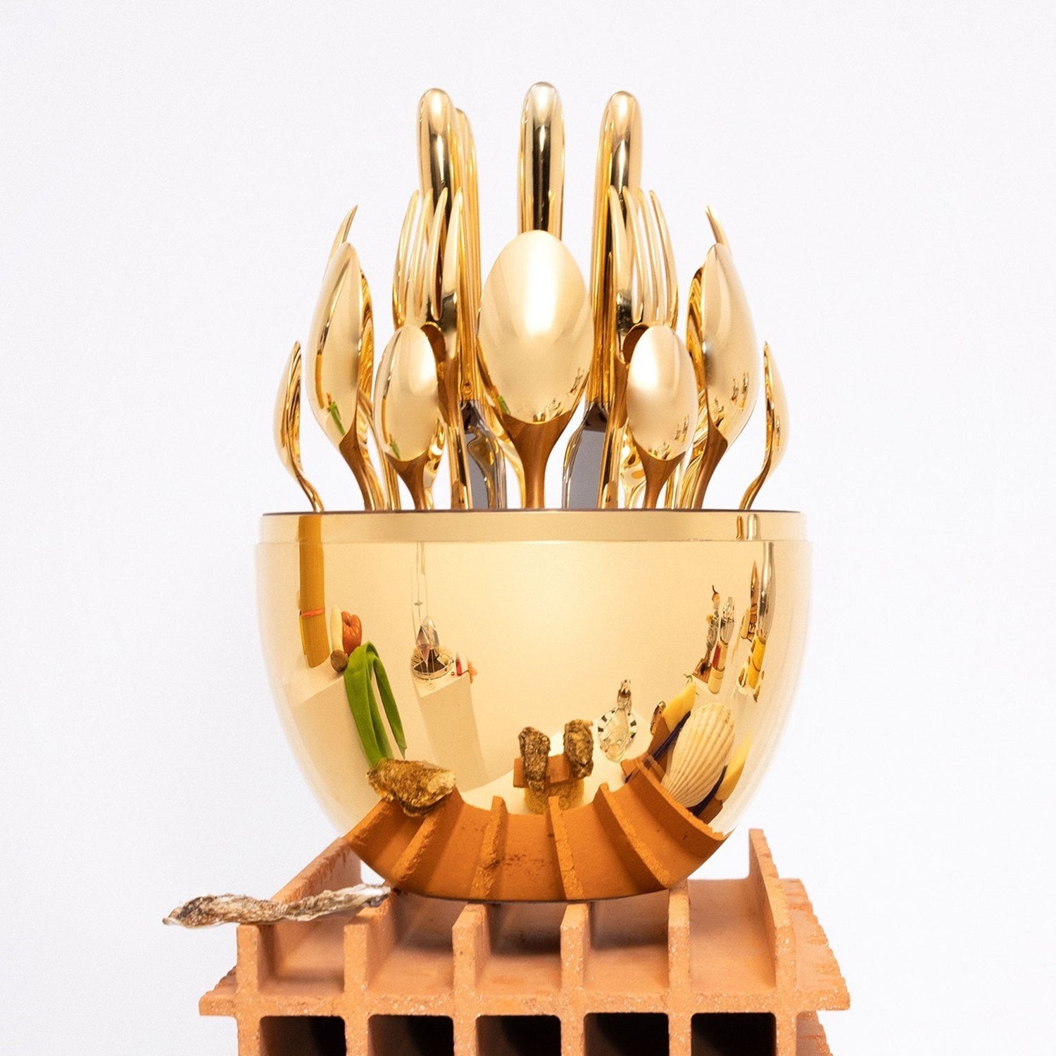 Premium Cutlery Set 24 Pcs with Oval Shaped Stand | Beautiful Stylish Oval Designed Cutlery Sets, Egg-Shaped Luxury Spoon Holder Set (Golden / 24 pcs set) Premium Cutlery Set 24 Pcs with Oval Shaped Stand | Beautiful Stylish Oval Designed Cutlery Sets, Egg-Shaped Luxury Spoon Holder Set (Golden / 24 pcs set)